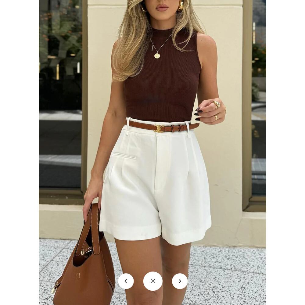 NWT Commense Semi-Sheer Mid-Waist Shorts Without Belt Sz L